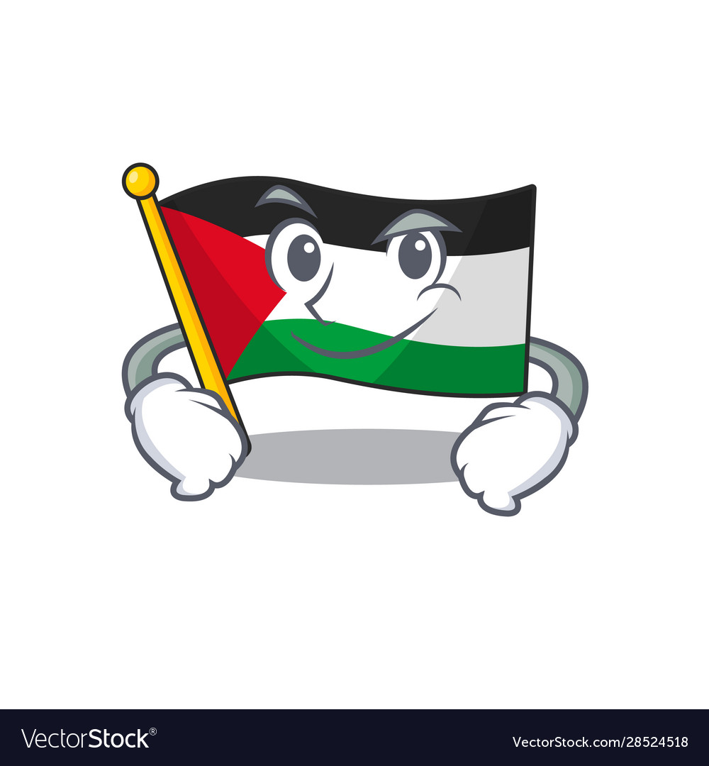 Cool flag palestine scroll mascot character