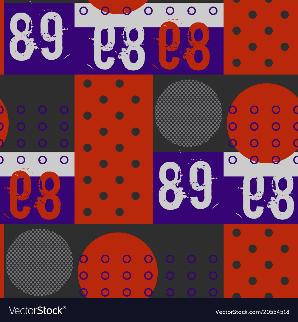 Dots and digits seamless pattern