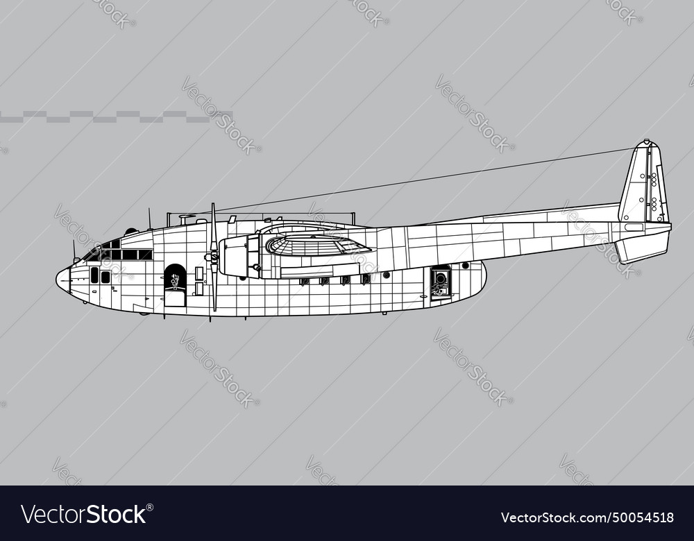 Fairchild ac-119g shadow Royalty Free Vector Image