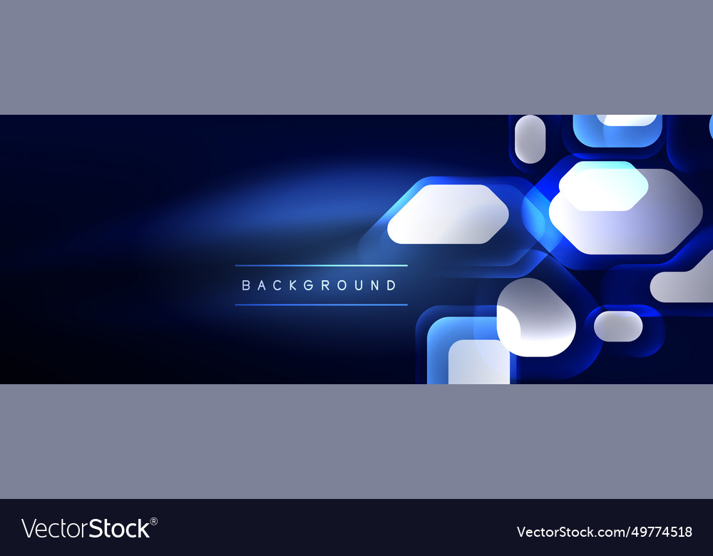 Glowing neon geometric elements abstract Vector Image
