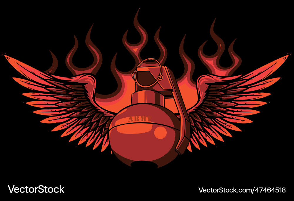Hand grenade flames Royalty Free Vector Image - VectorStock