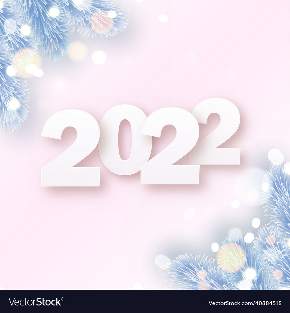 Frohes neues 2022 Jahr mit blau gefrorener Fichte vector image Frohes neues 2022 Jahr mit blau gefrorener Fichte