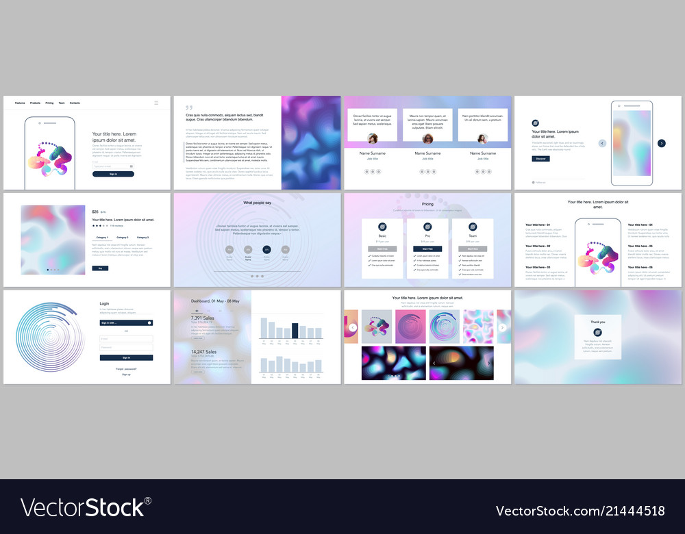 Templates for website design minimal Royalty Free Vector