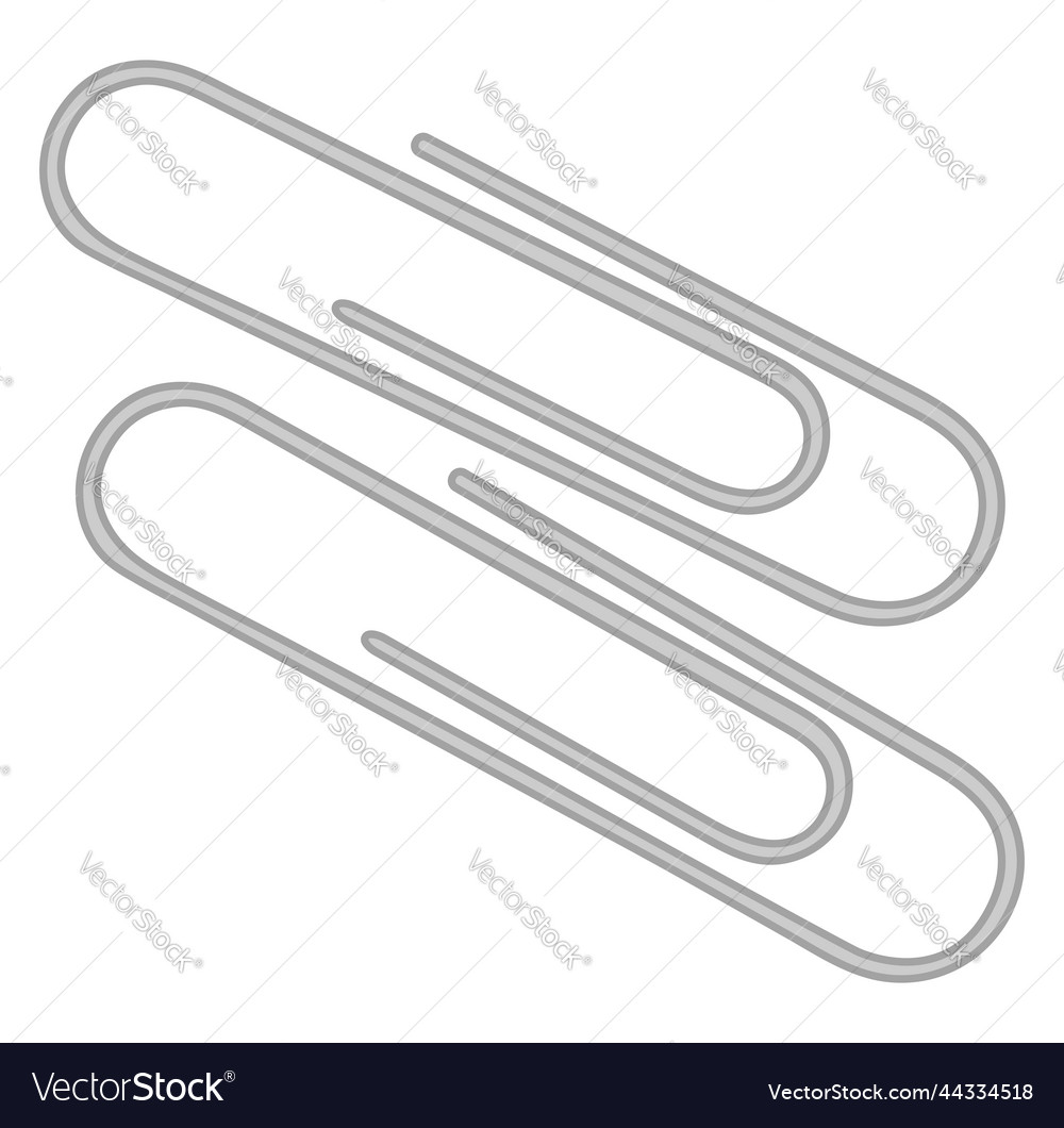 Two paper clips on a white background Royalty Free Vector