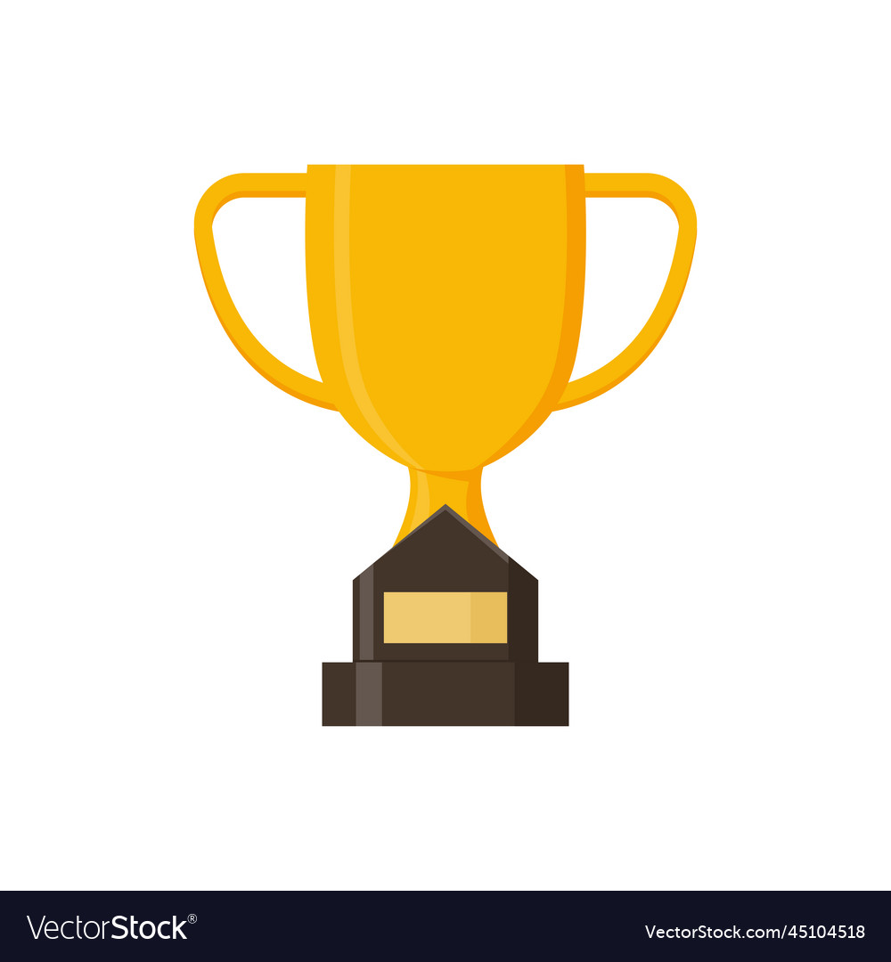 Winner Trophy Flat Of Golden Trophy Or Cup Vector Image