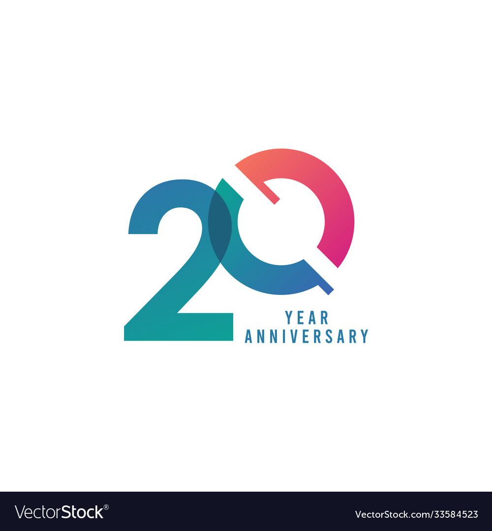 20 years anniversary template design Royalty Free Vector