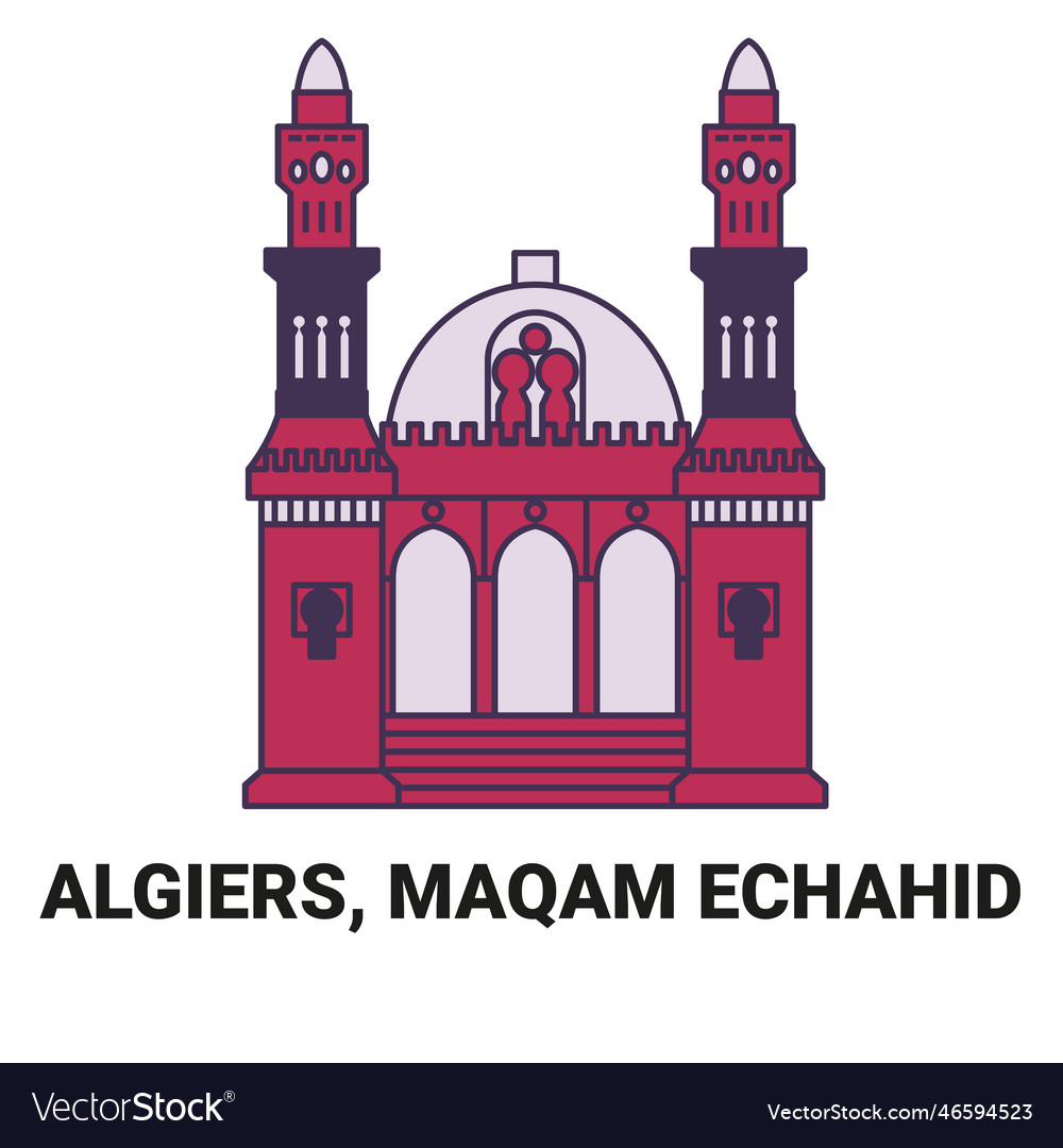 Algiers maqam echahid travel landmark Royalty Free Vector