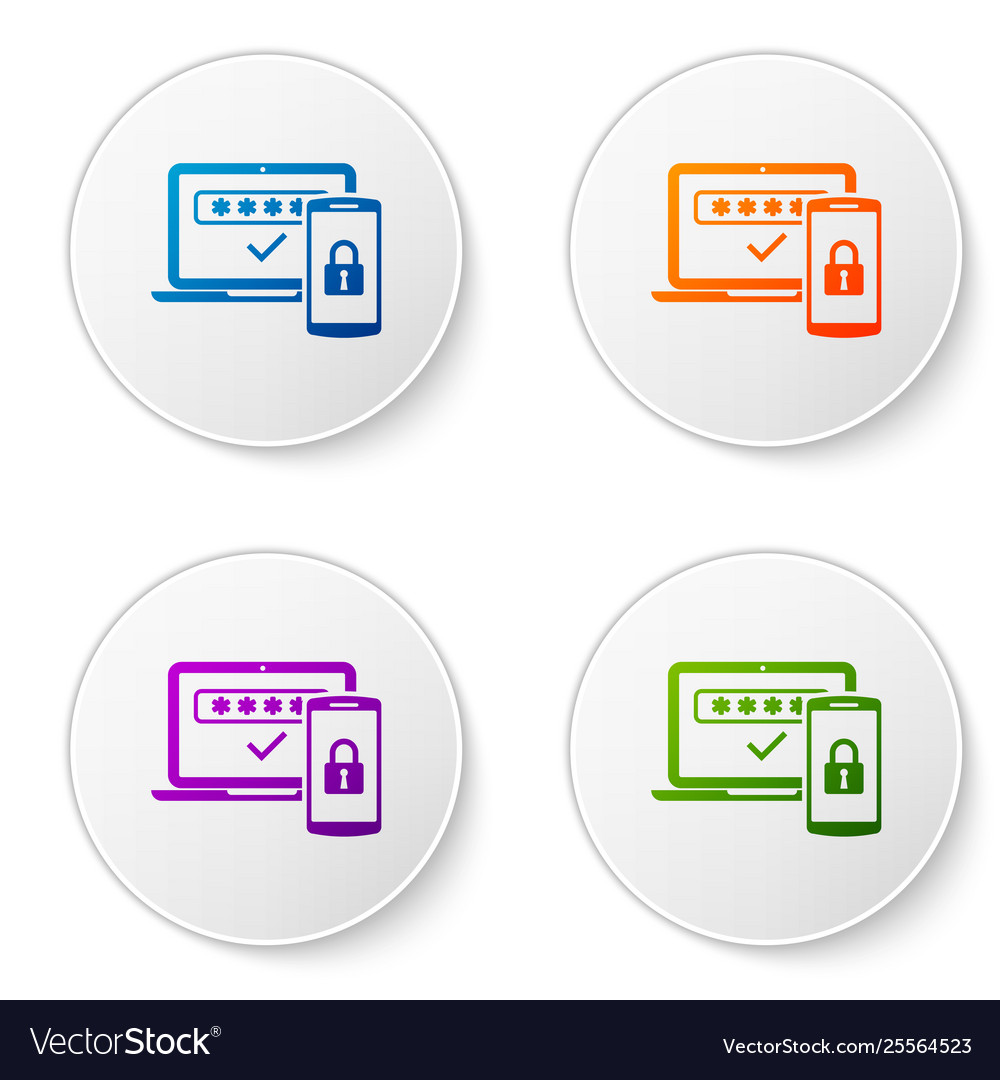 Color multi factor two steps authentication icon