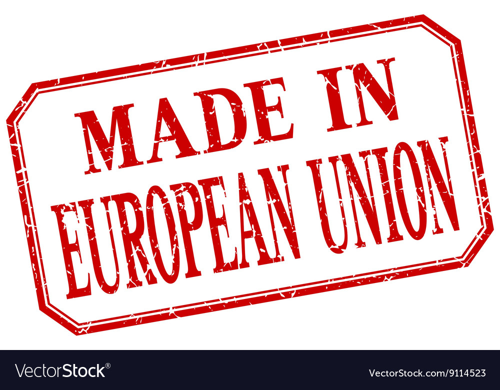 Europäische Union - made in red vintage isoliert