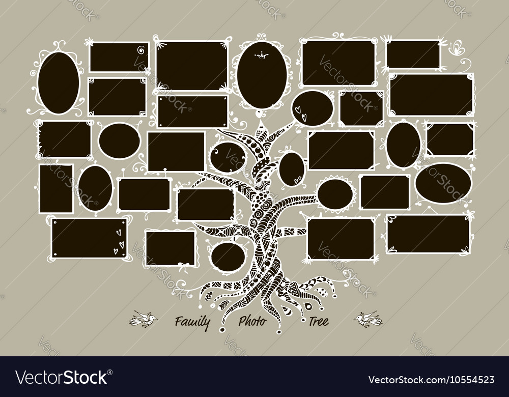 Family tree template with picture frames Vector Image
