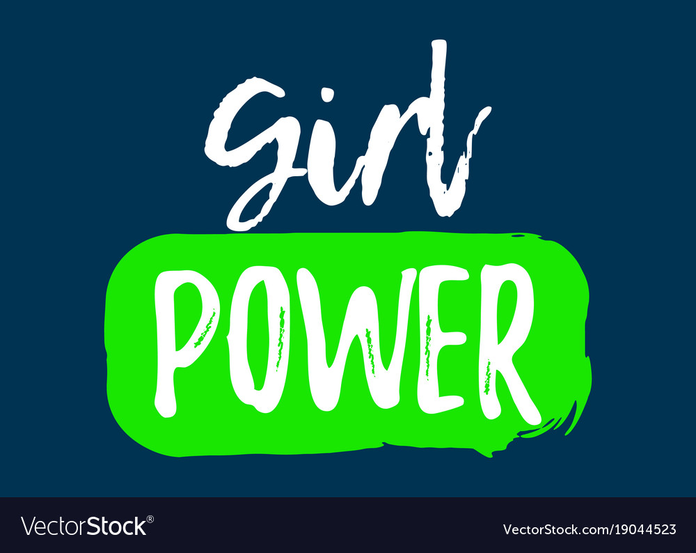 Girl power label font with brush equal rights