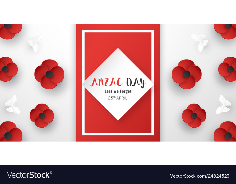 Happy anzac day on 25 april for who served Vector Image