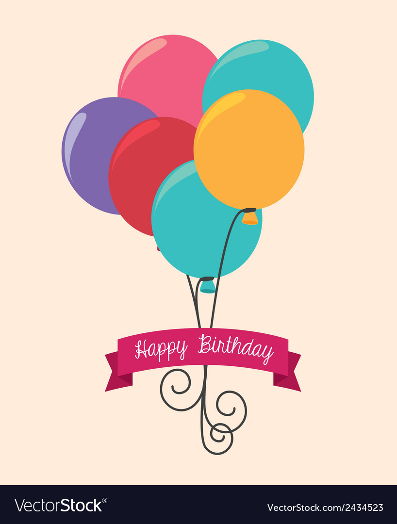 Happy birthday design over beige background Vector Image