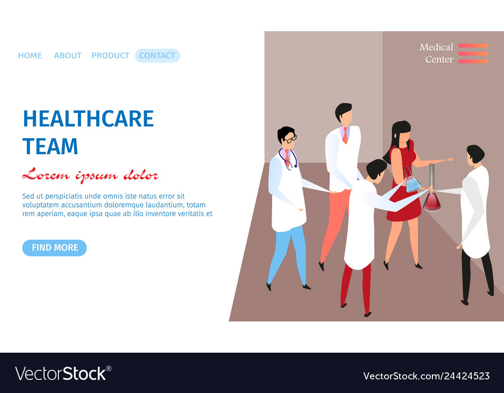 Healthcare team horizontal banner with doctors