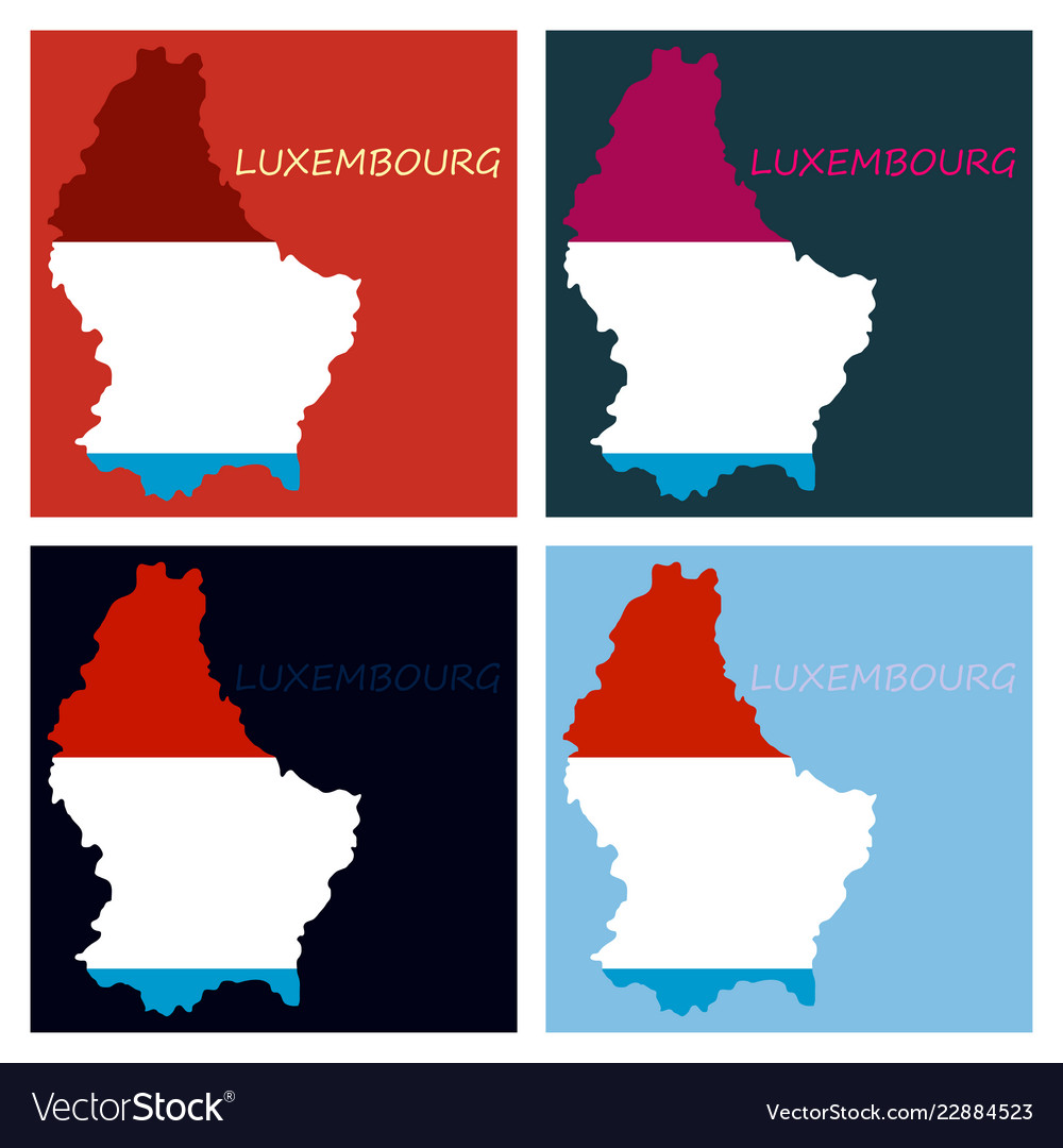 Karte und Flagge von luxembourg