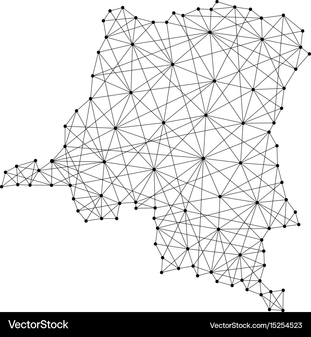 Map of democratic republic congo from polygonal Vector Image