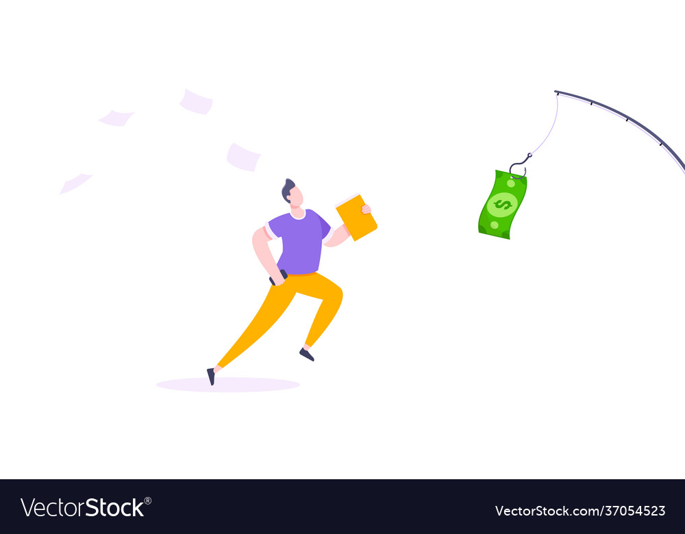 Money chase business concept with businessman Vector Image