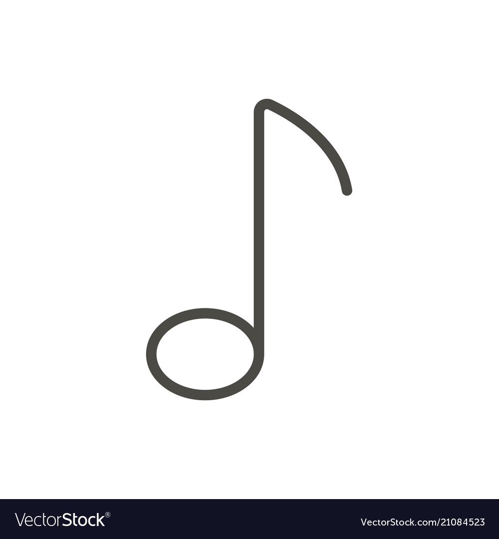 Music note icon line classic symbol vector image Music note icon line classic symbol