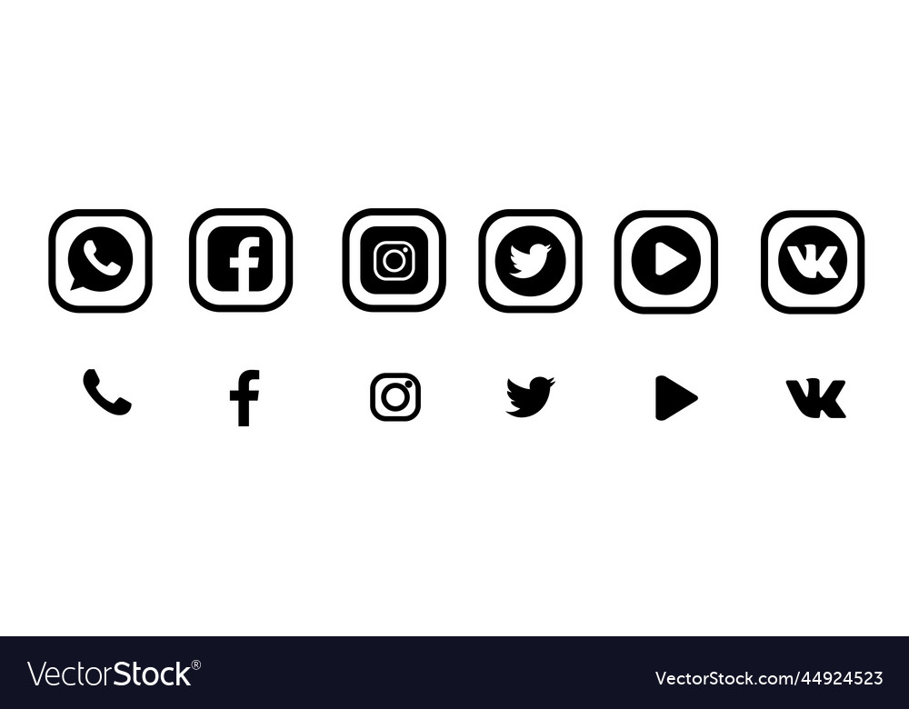 Realistische Social Media-Logo-Kollektion