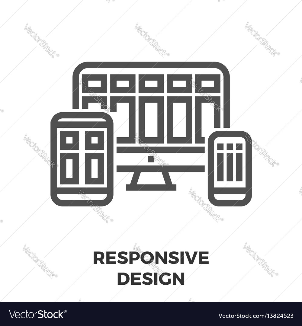 Download Responsive design line icon Royalty Free Vector Image