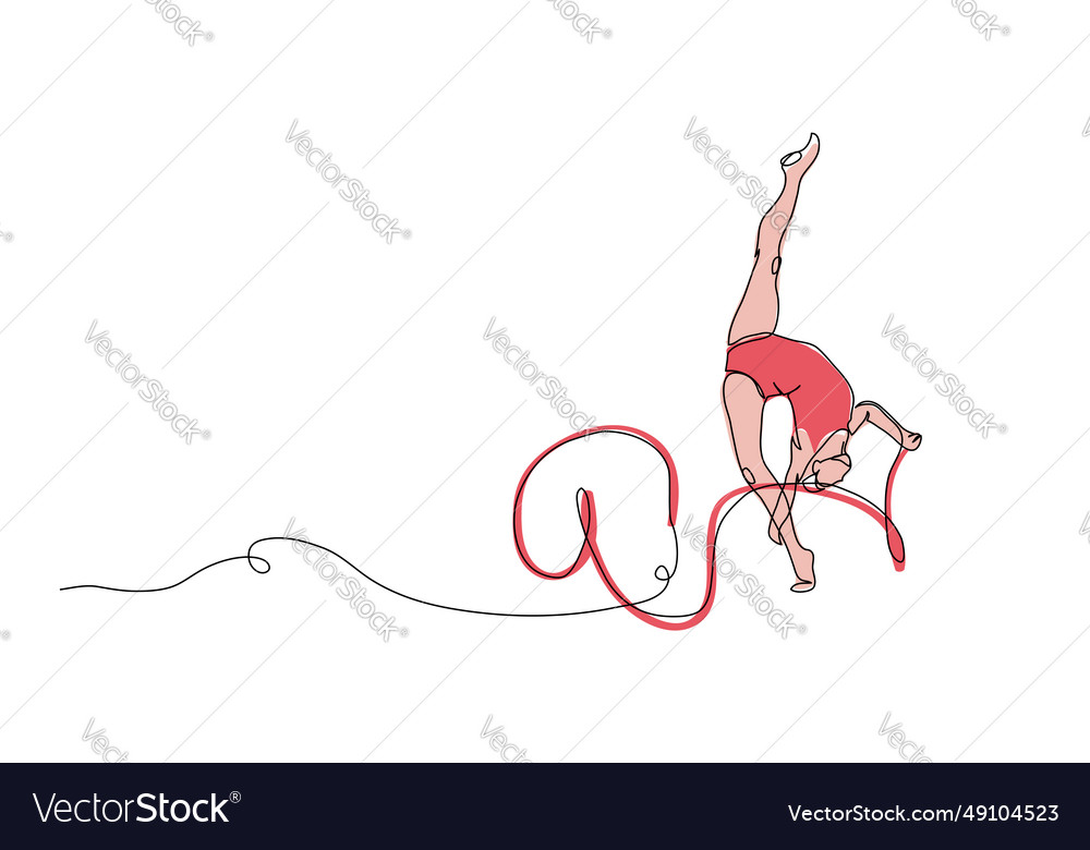 Rhythmic gymnastics woman with ribbon one