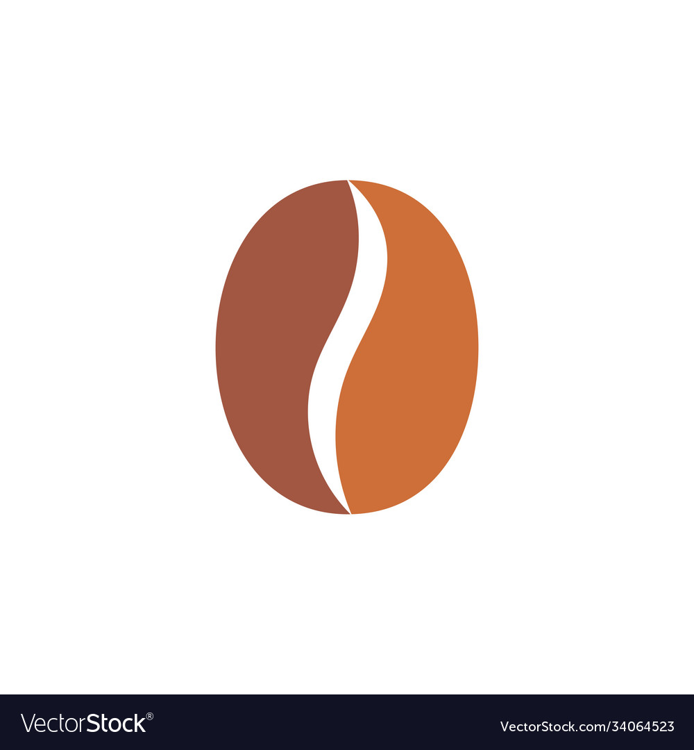 Simple curves coffee bean symbol logo Royalty Free Vector