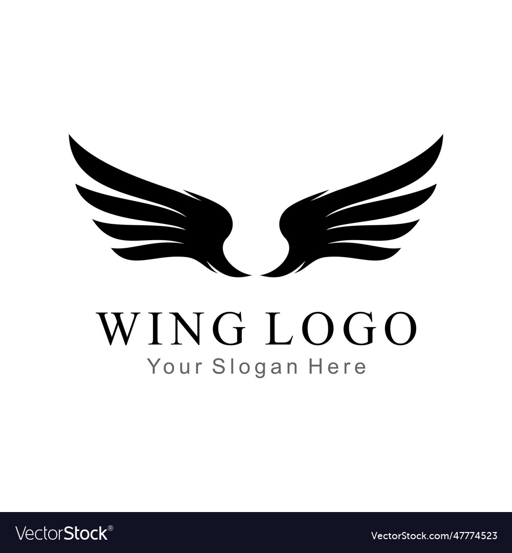 Wings flat style logo Royalty Free Vector Image