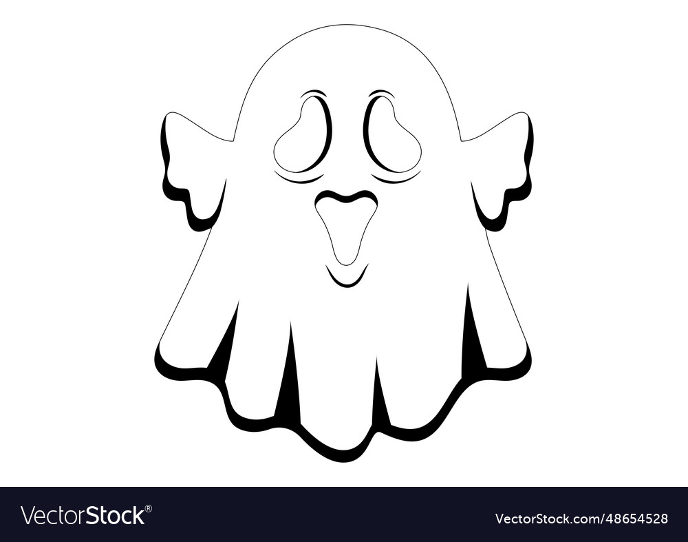 Black and white ghost cartoon character