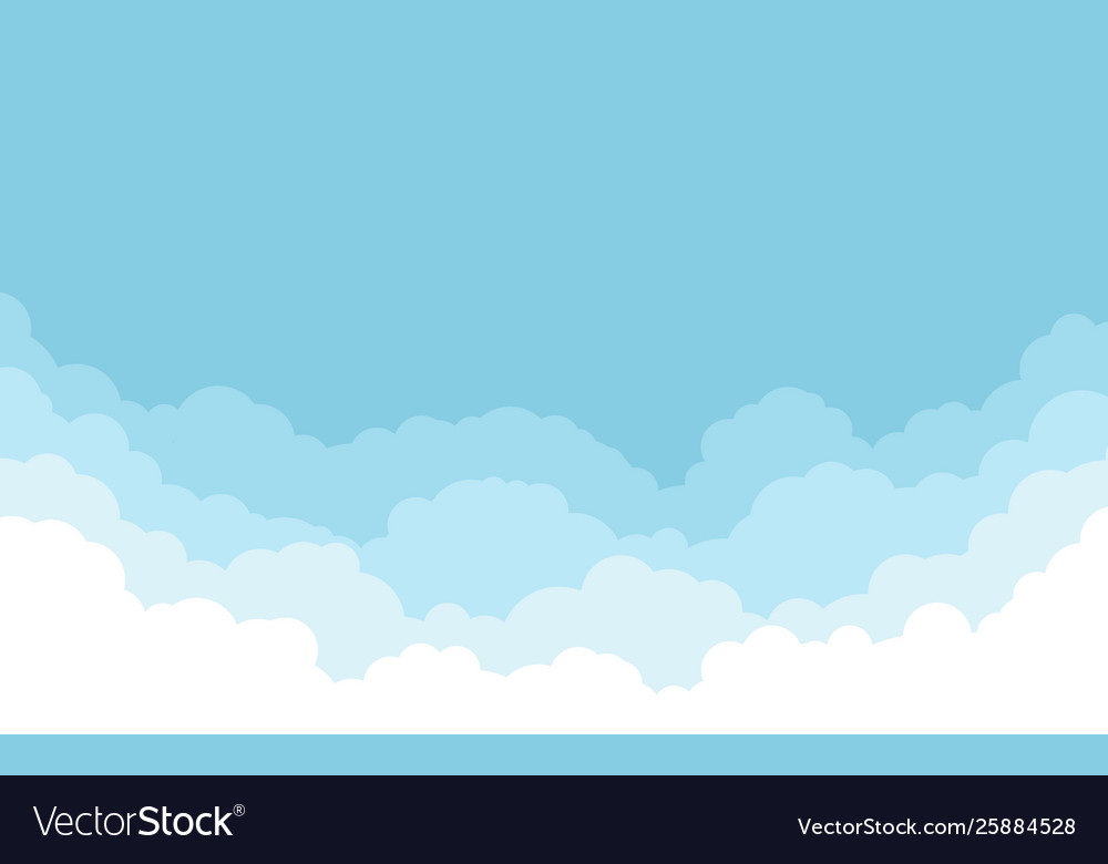 Blue sky with white clouds background cartoon Vector Image