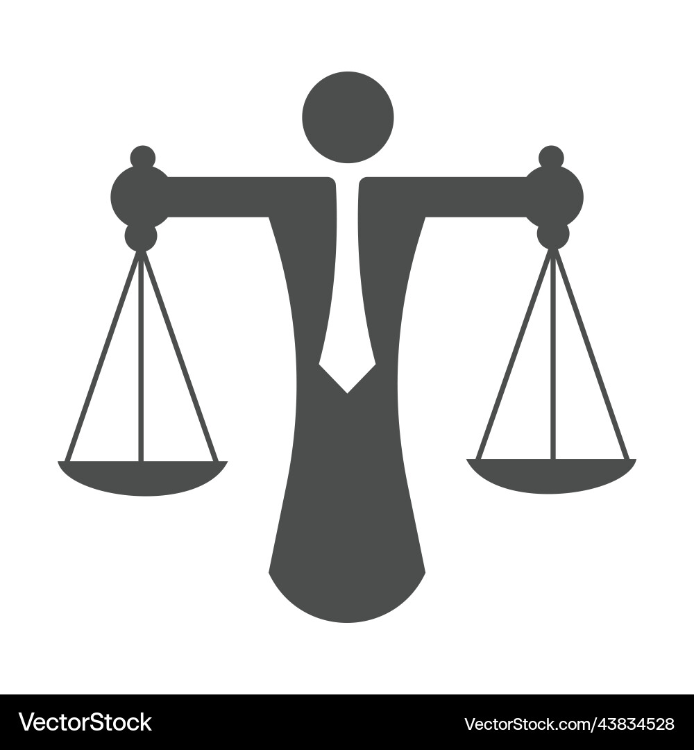 Businessman Holding Scales Icon Royalty Free Vector Image