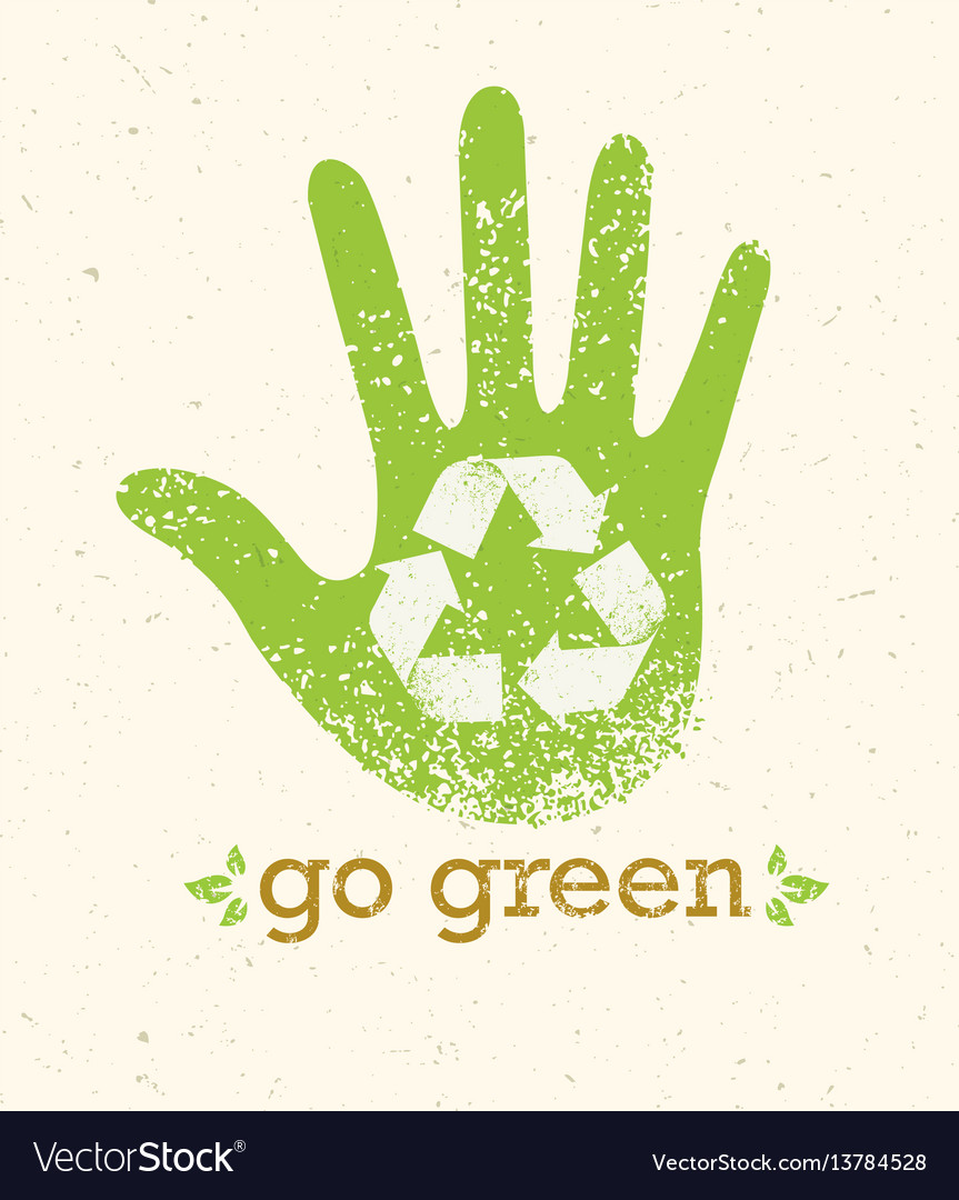 Go green recycle reduce reuse eco poster concept