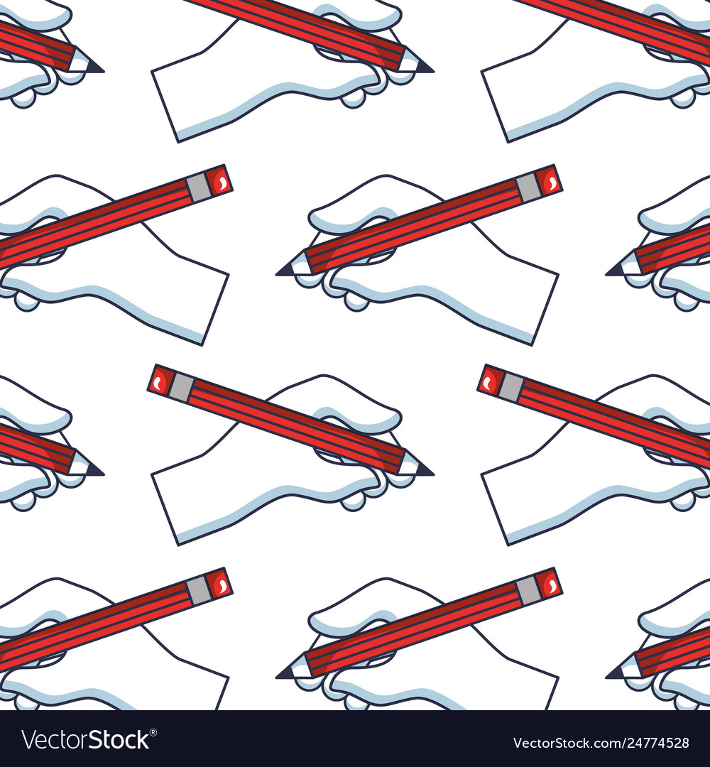 Hands holding pencil creativity design pattern