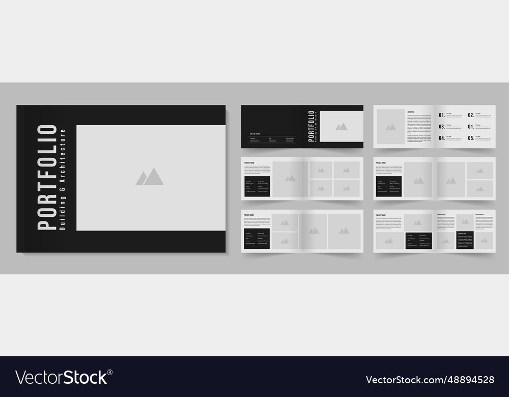 Landscape portfolio template architecture Vector Image