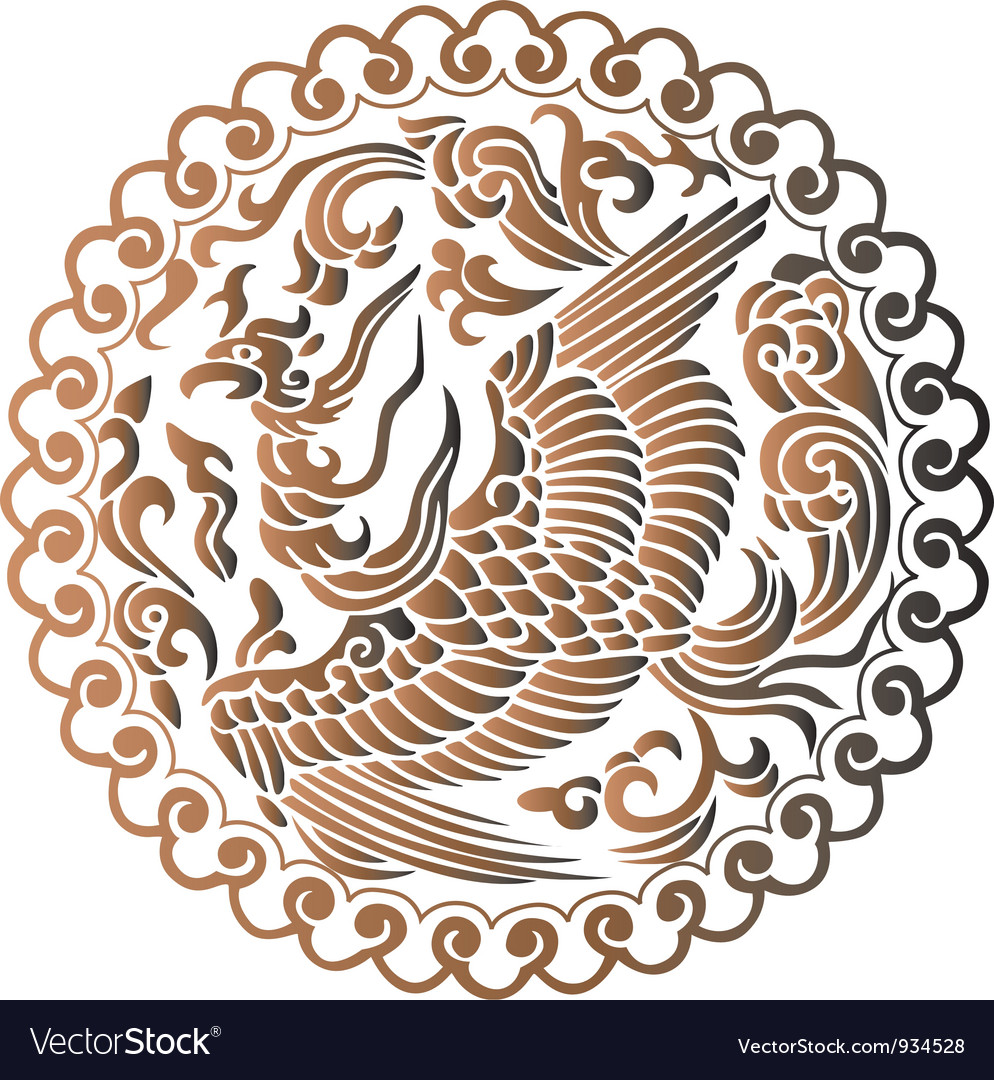 The Phoenix of Chinese Mythology Royalty Free Vector Image