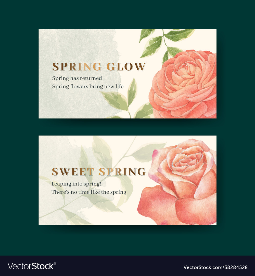 Twitter template with spring bright concept