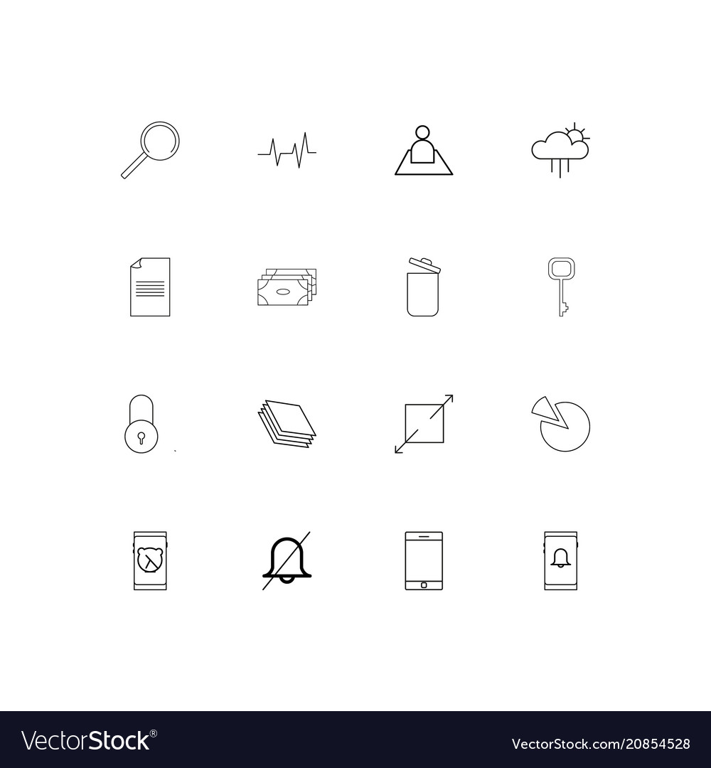 Web linear thin icons set outlined simple