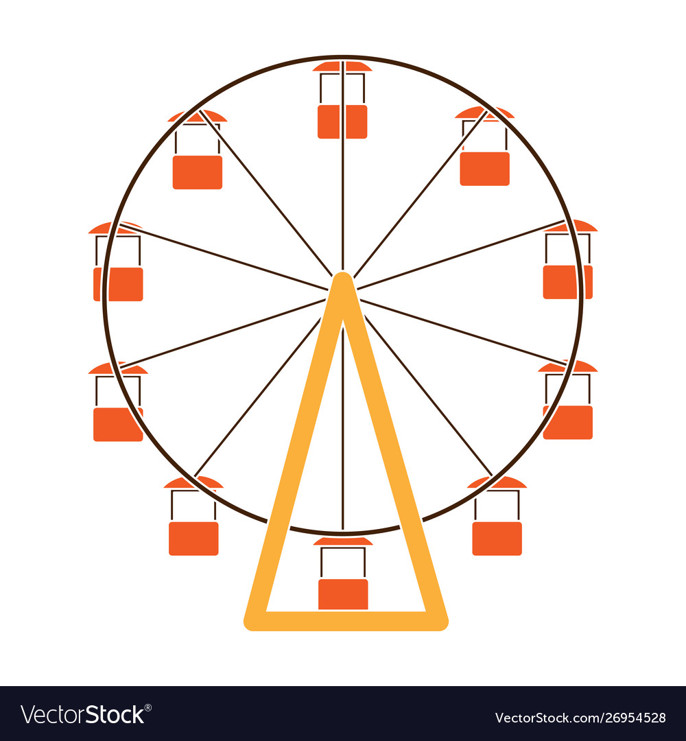 Wheel is in amusement park slow Royalty Free Vector Image