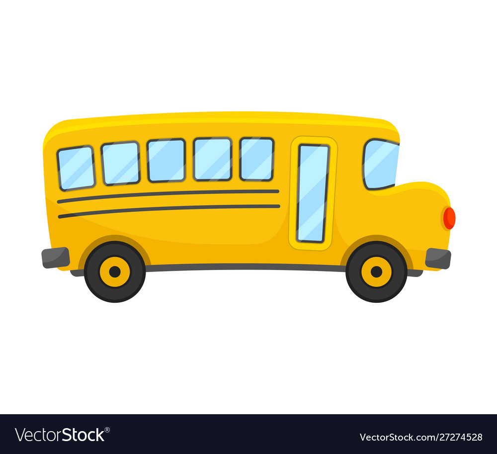 Yellow school bus right side projection Royalty Free Vector