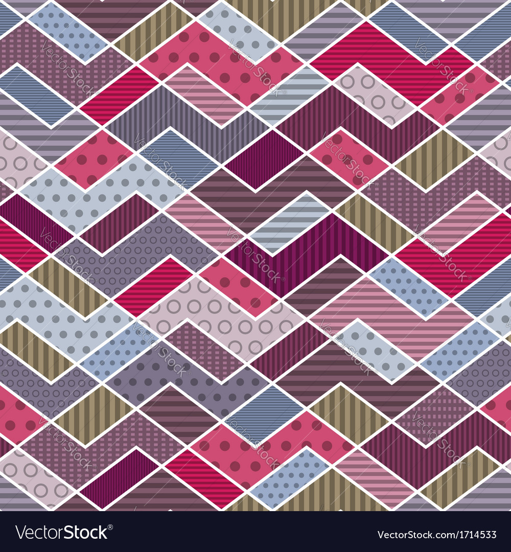 Abstract geometric patchwork pattern Royalty Free Vector