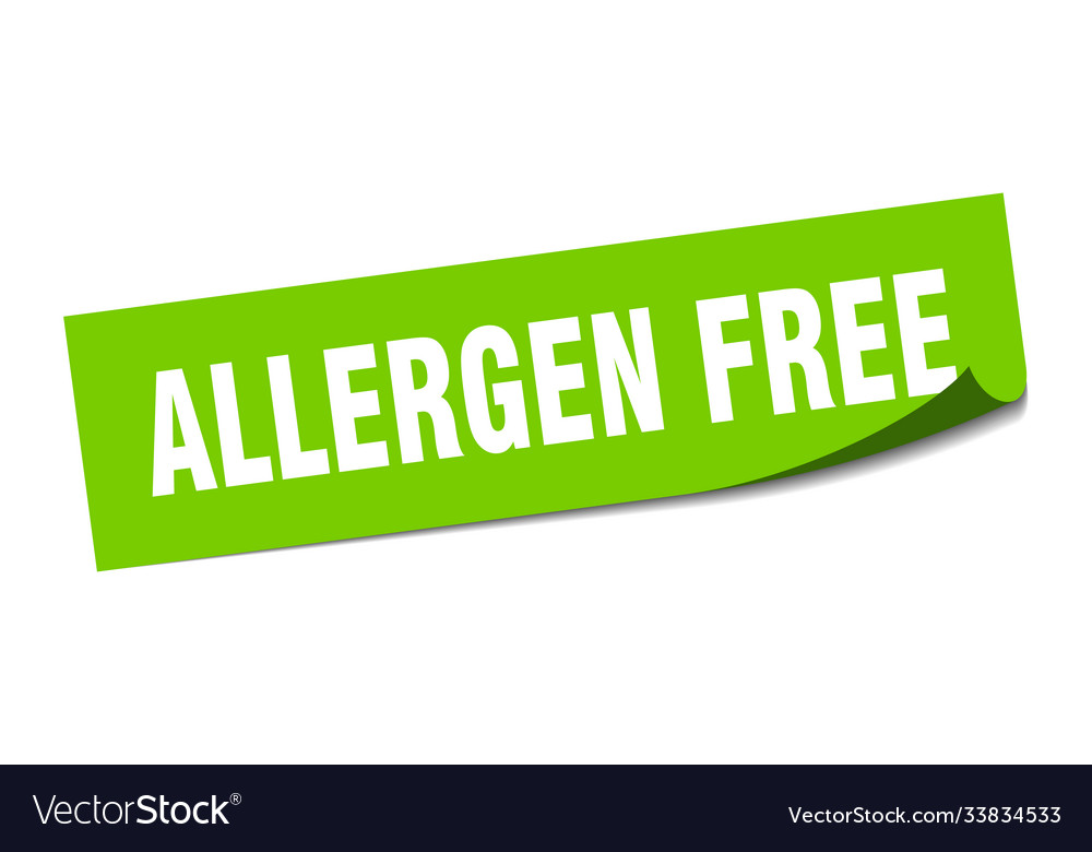 Allergen free sticker square isolated label sign