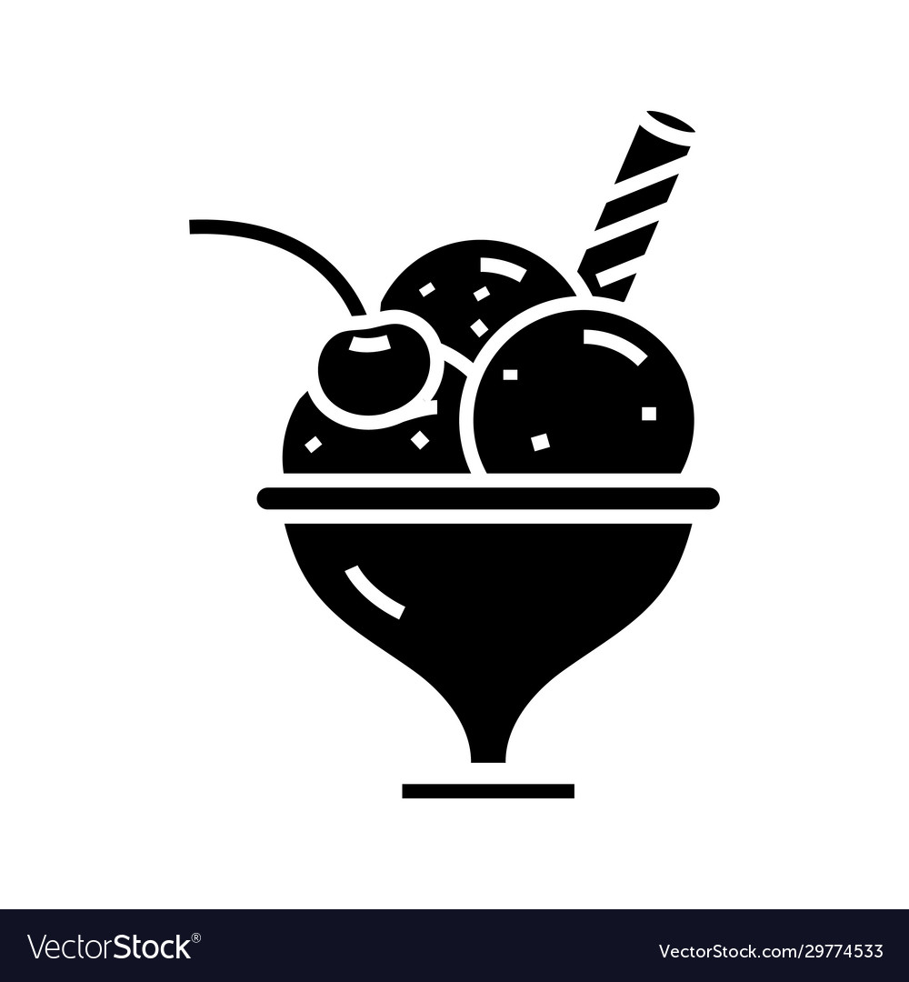 Dessert icecream black icon concept Royalty Free Vector
