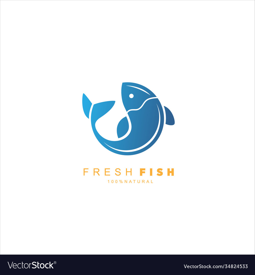 Fish logo fresh seafood template design Royalty Free Vector