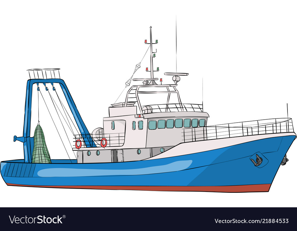 Download Fishing boat Royalty Free Vector Image - VectorStock