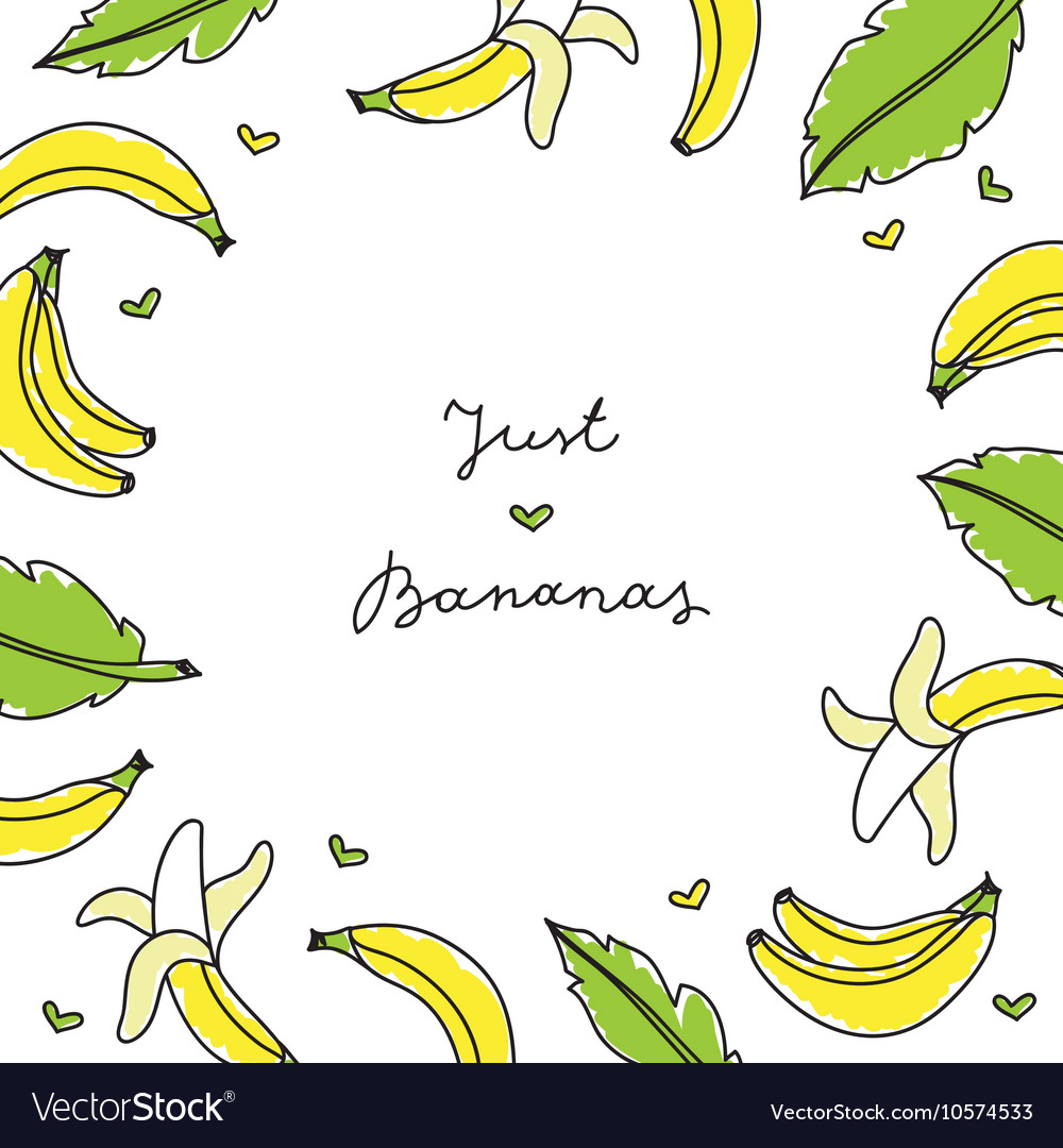Frame of bananas Royalty Free Vector Image VectorStock