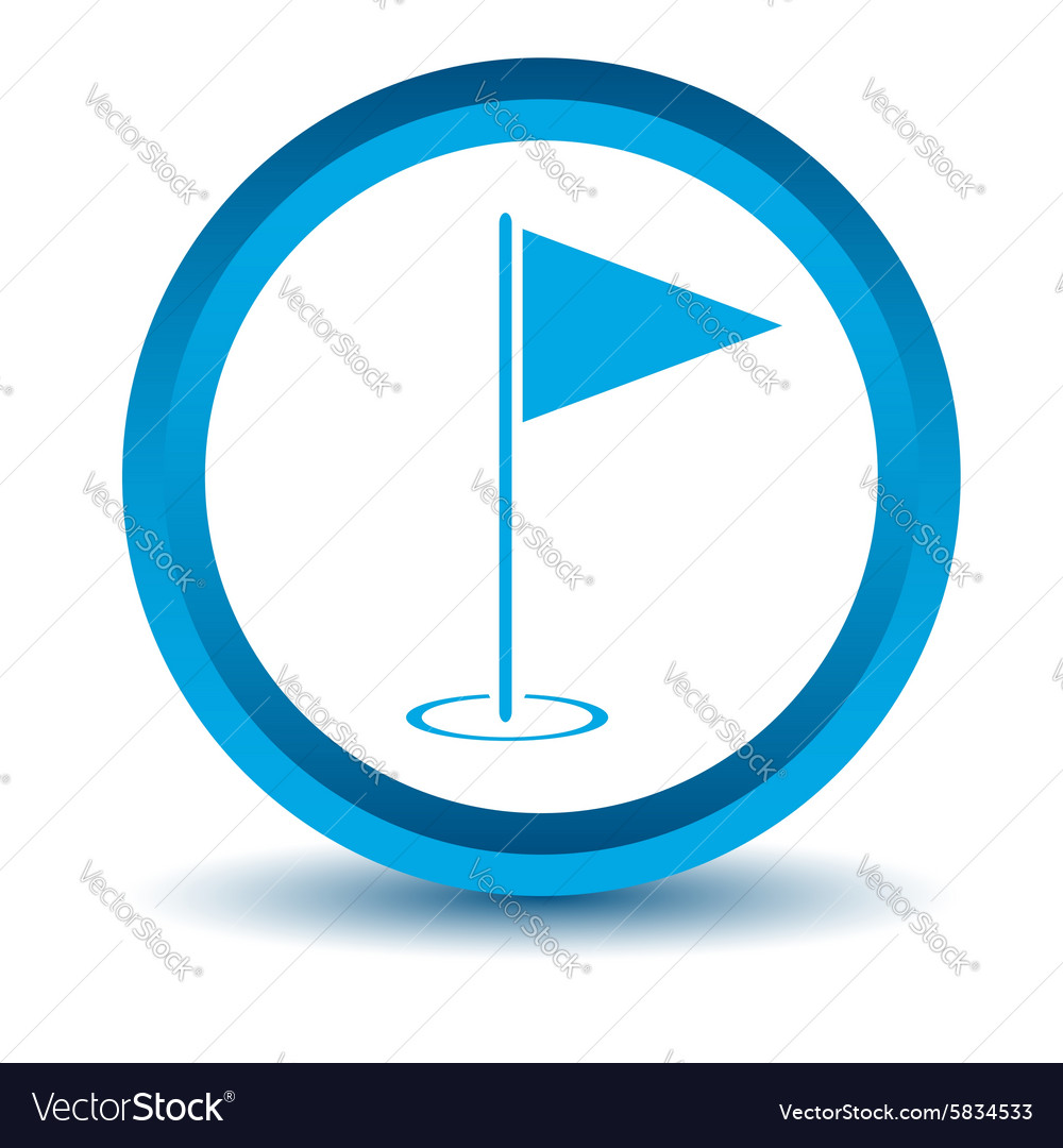 Golf flagstick icon blue 3d Royalty Free Vector Image