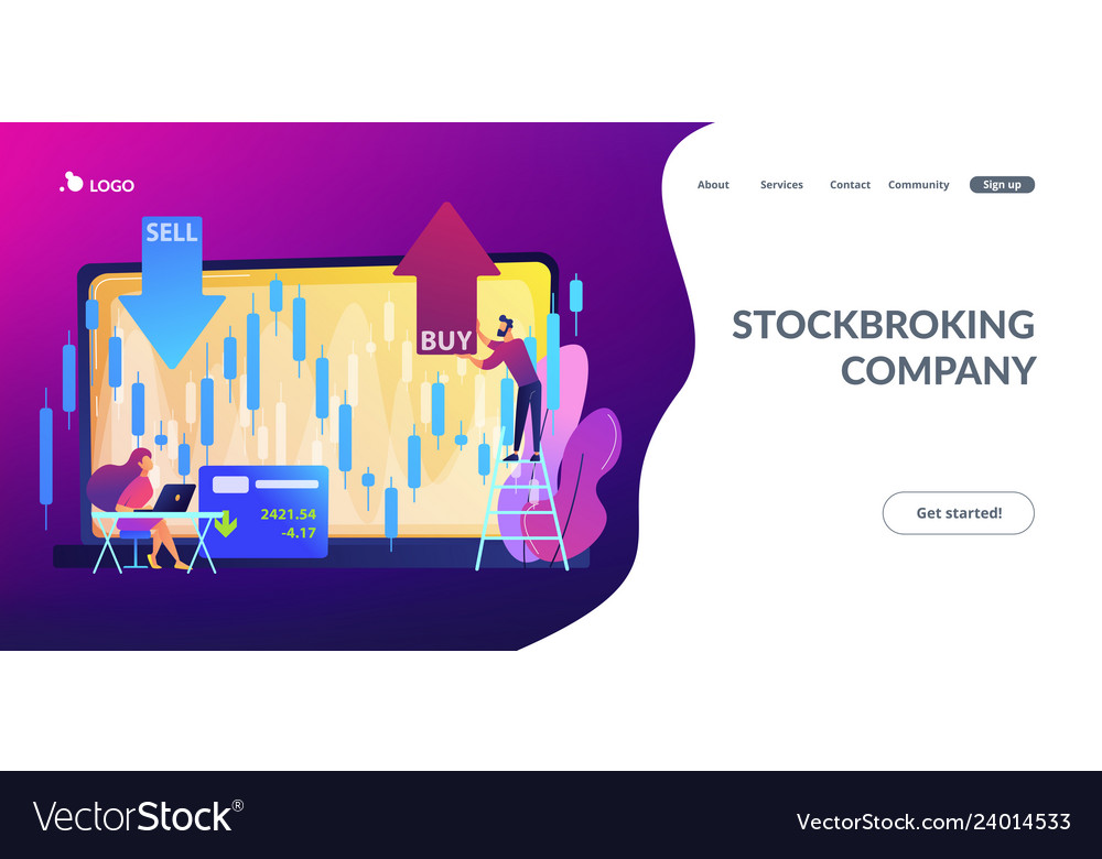 Stockmarkt Konzept Landing Page