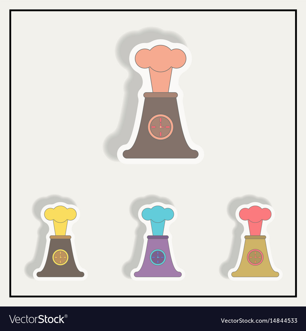 Volcano and timer explosion clock Royalty Free Vector Image