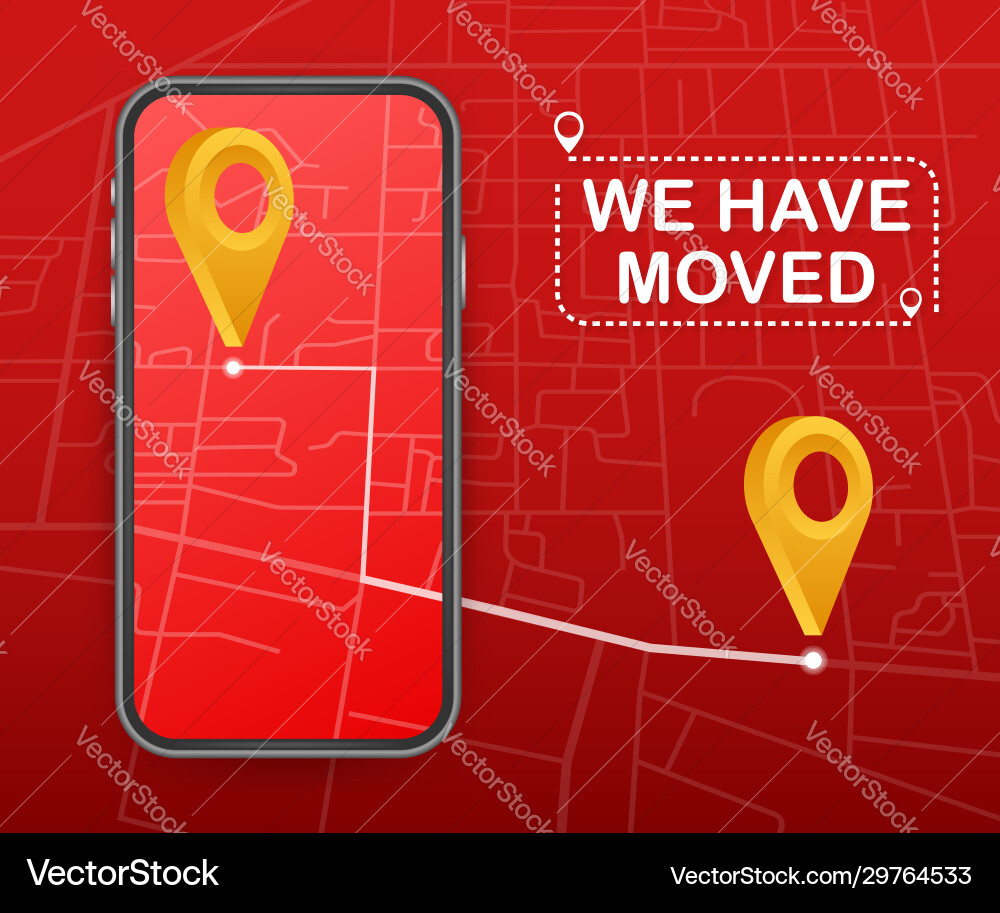 We have moved moving office sign clipart image Vector Image