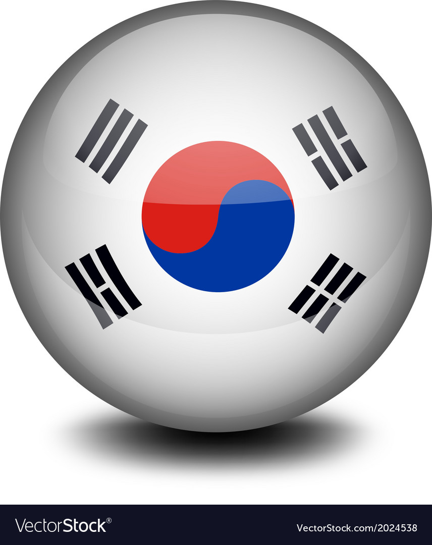 a ball with the south korean flag royalty free vector image