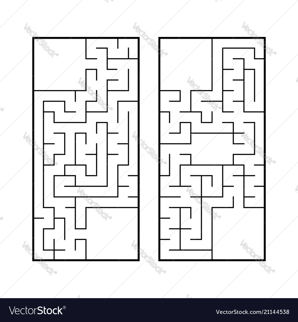A set of two rectangular labyrinths simple flat vector image A set of two rectangular labyrinths simple flat